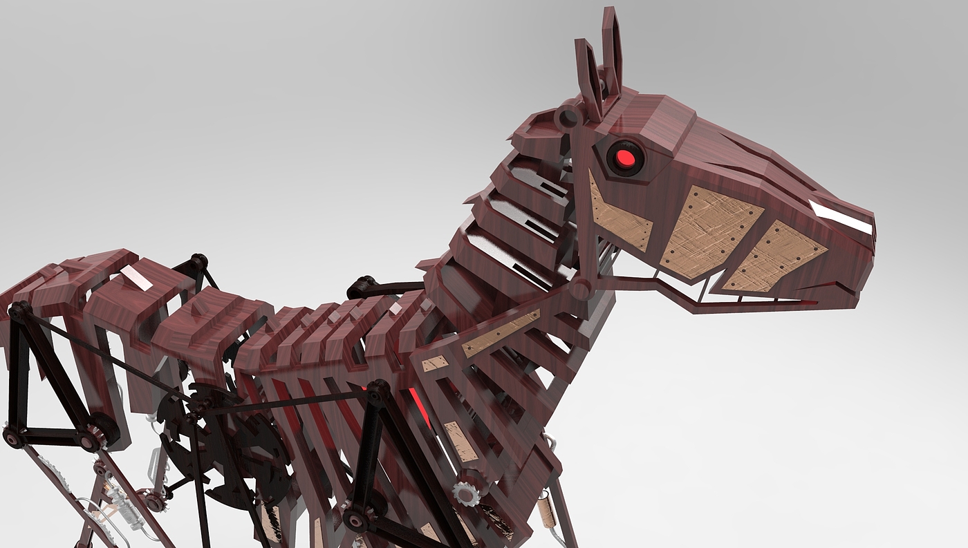 Mechanical galloping horse，Creative structure，Creative design，