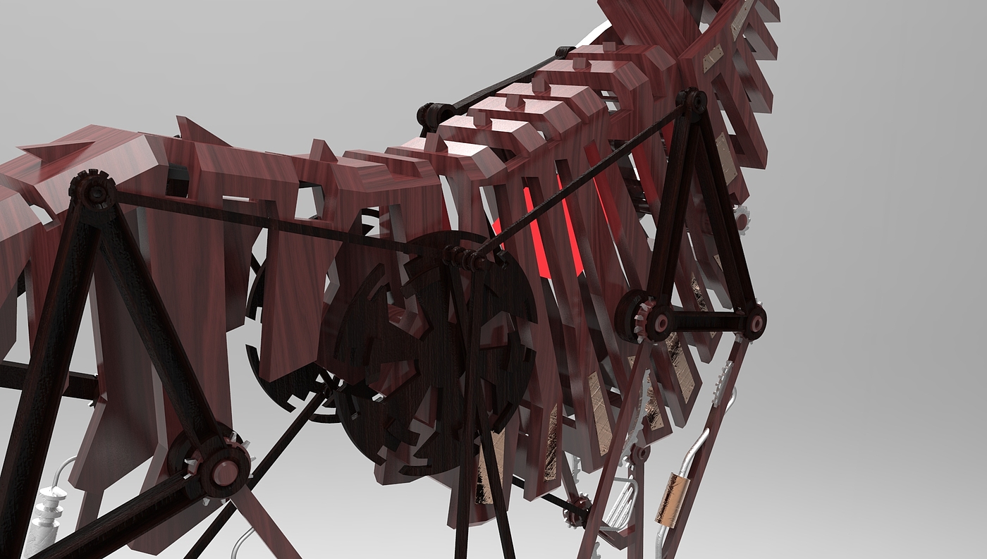Mechanical galloping horse，Creative structure，Creative design，