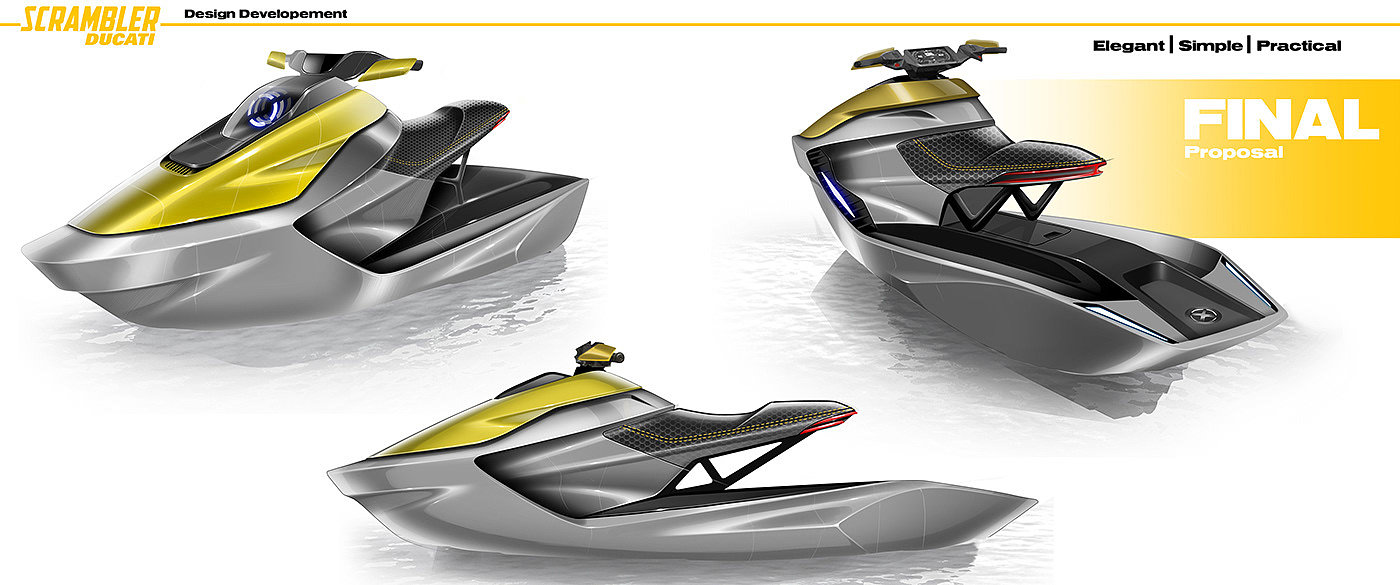 ducats，motorboat，Hand drawn，