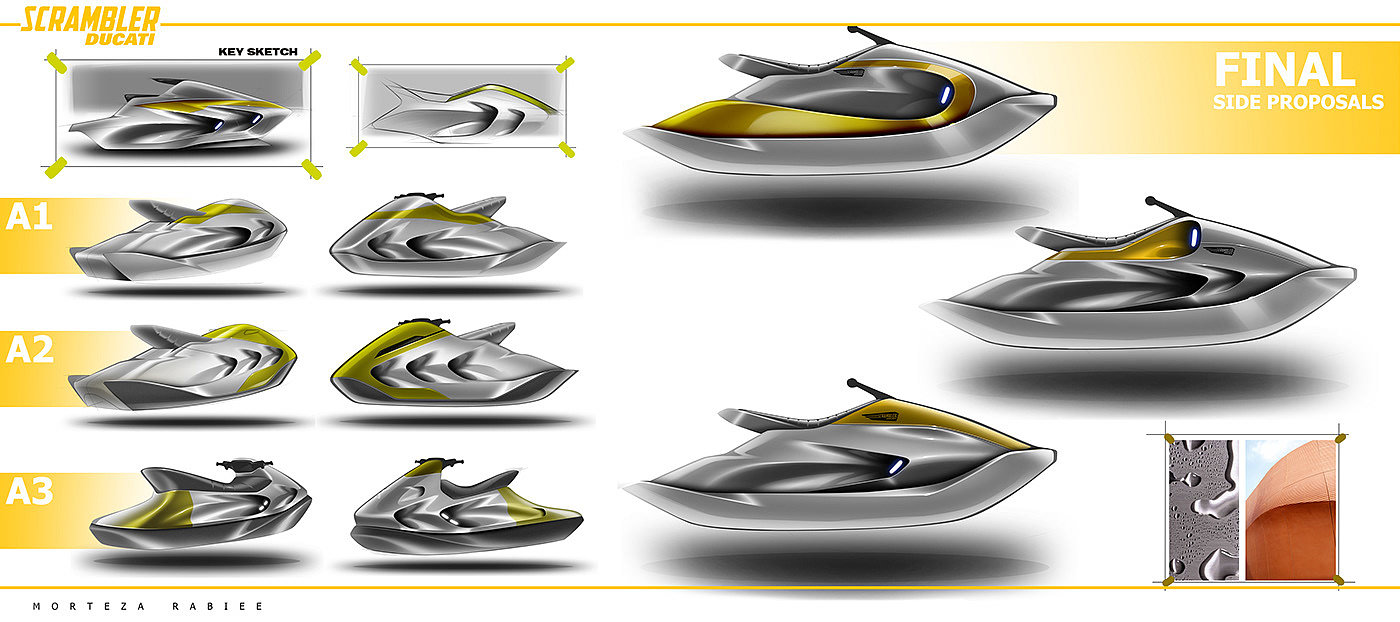ducats，motorboat，Hand drawn，