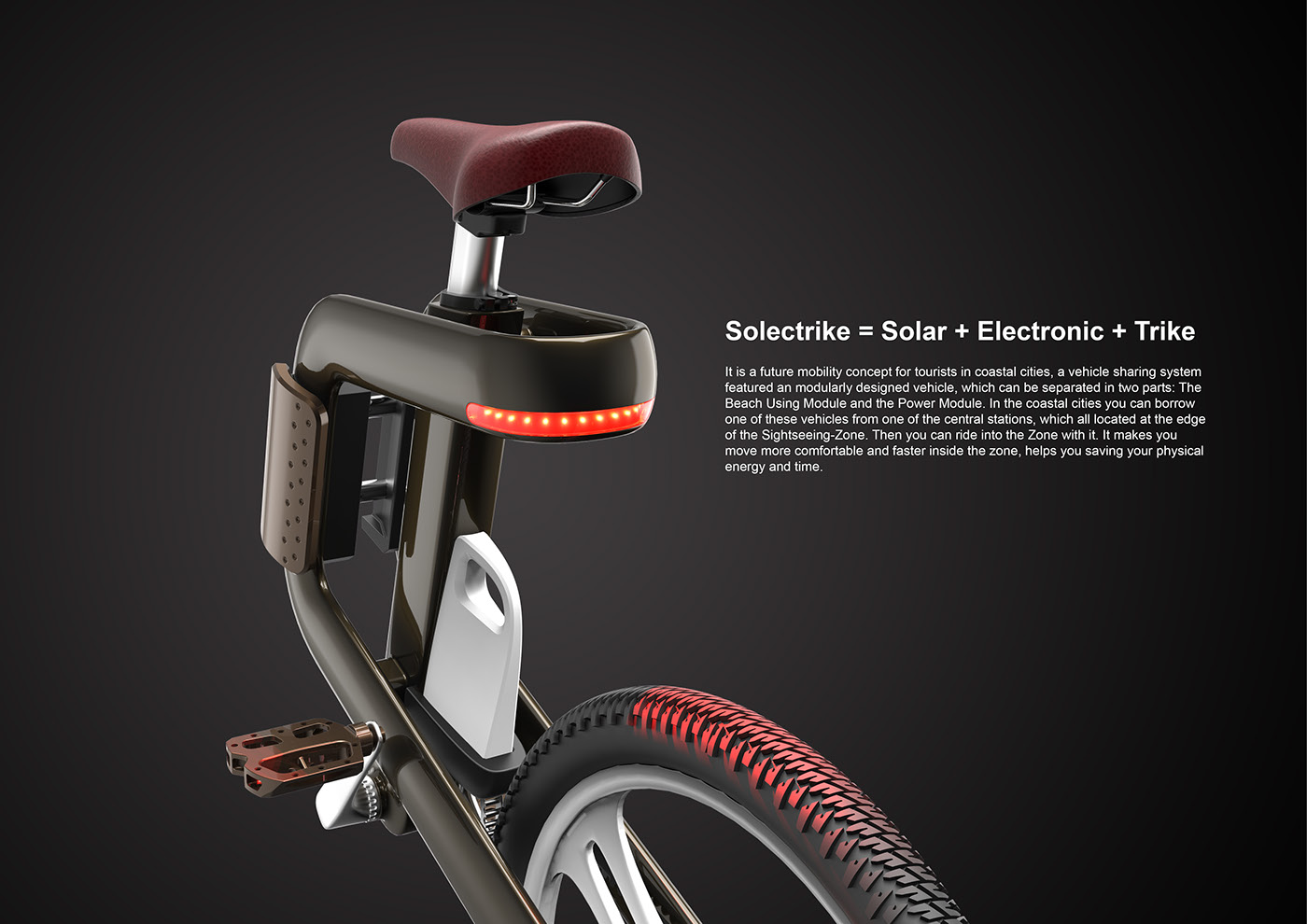 2016 red dot award，Red dot concept award，sea town，Bike sharing，modularization，solar energy，Electric，