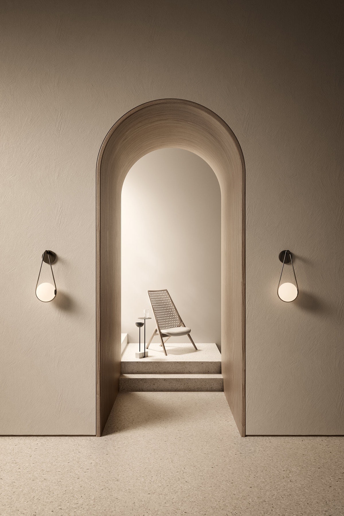 Architecture，arch，steps，a living room，