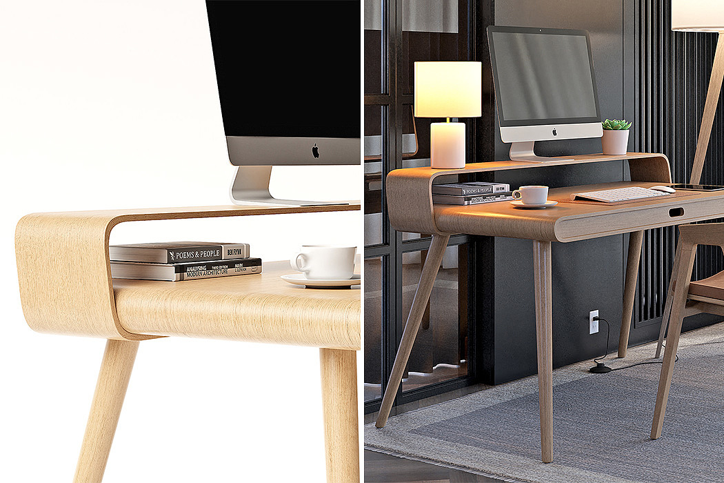 desk，Minimalism，Double desktop，