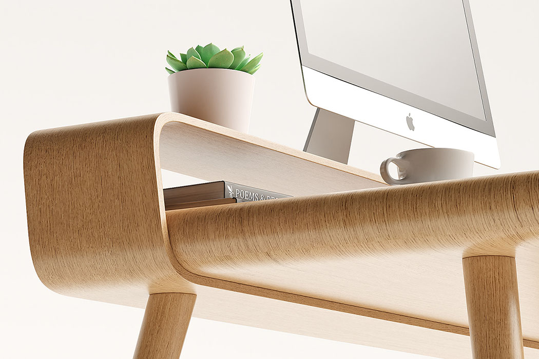 desk，Minimalism，Double desktop，