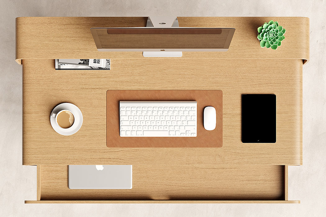 desk，Minimalism，Double desktop，
