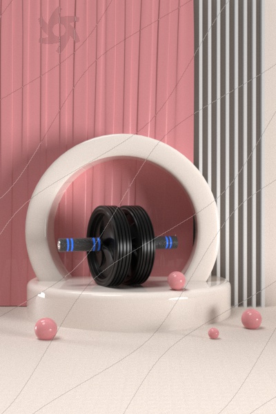 Healthy abdominal wheel，c4d，