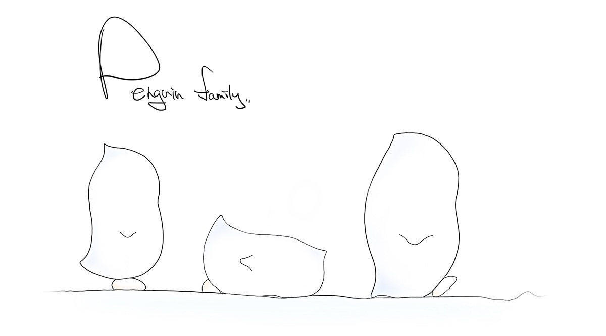 environmental pollution，global warming，animal protection ，Penguin Family toys，