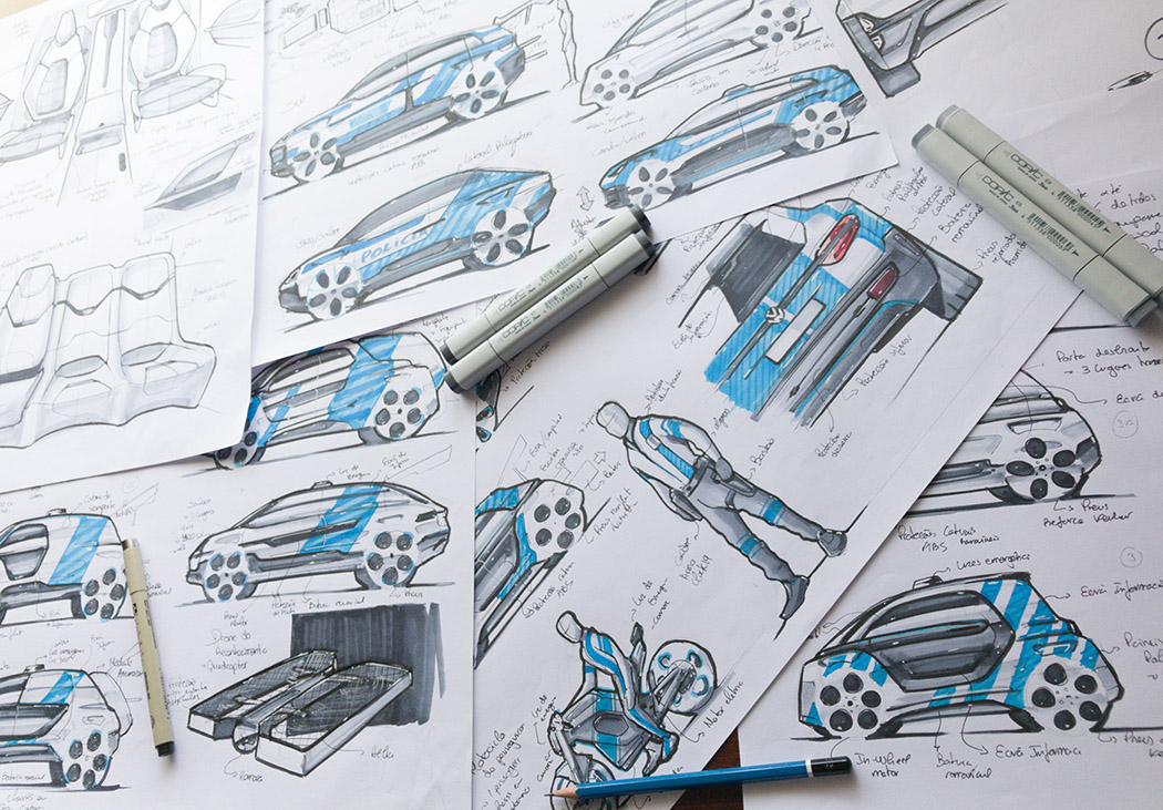 police car，high speed，flexible，view，