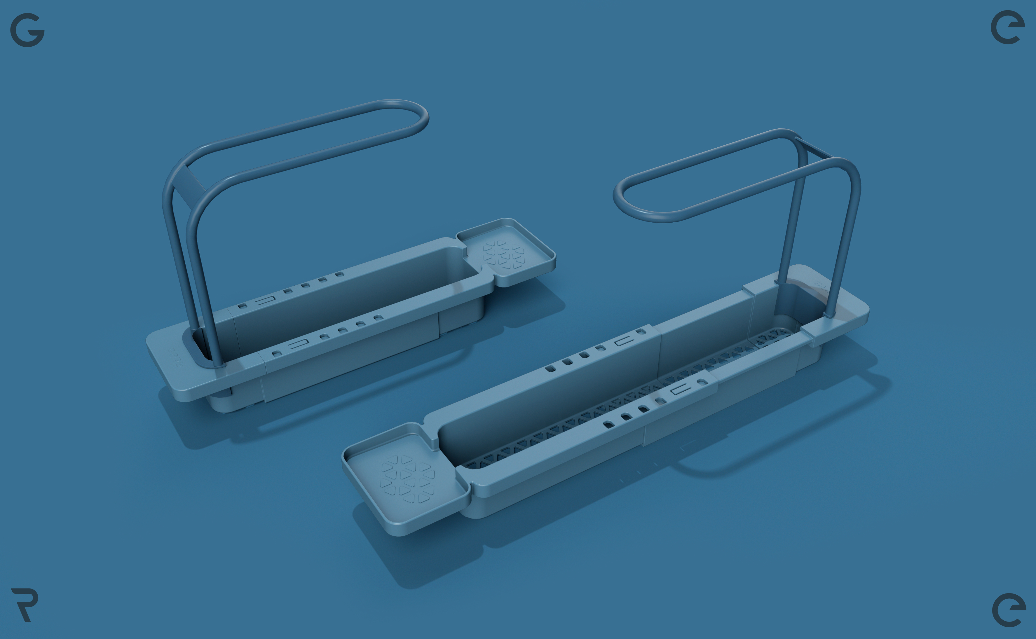 Grey design，Storage rack，Kitchen storage，the floor drain，Tank filtration，