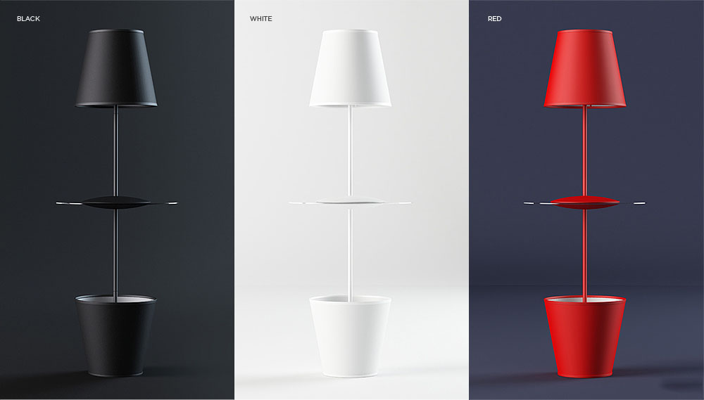 Floor lamp，lighting，gules，black，white，