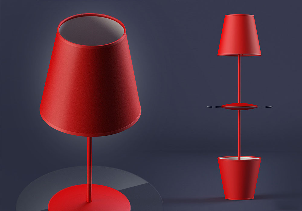 Floor lamp，lighting，gules，black，white，