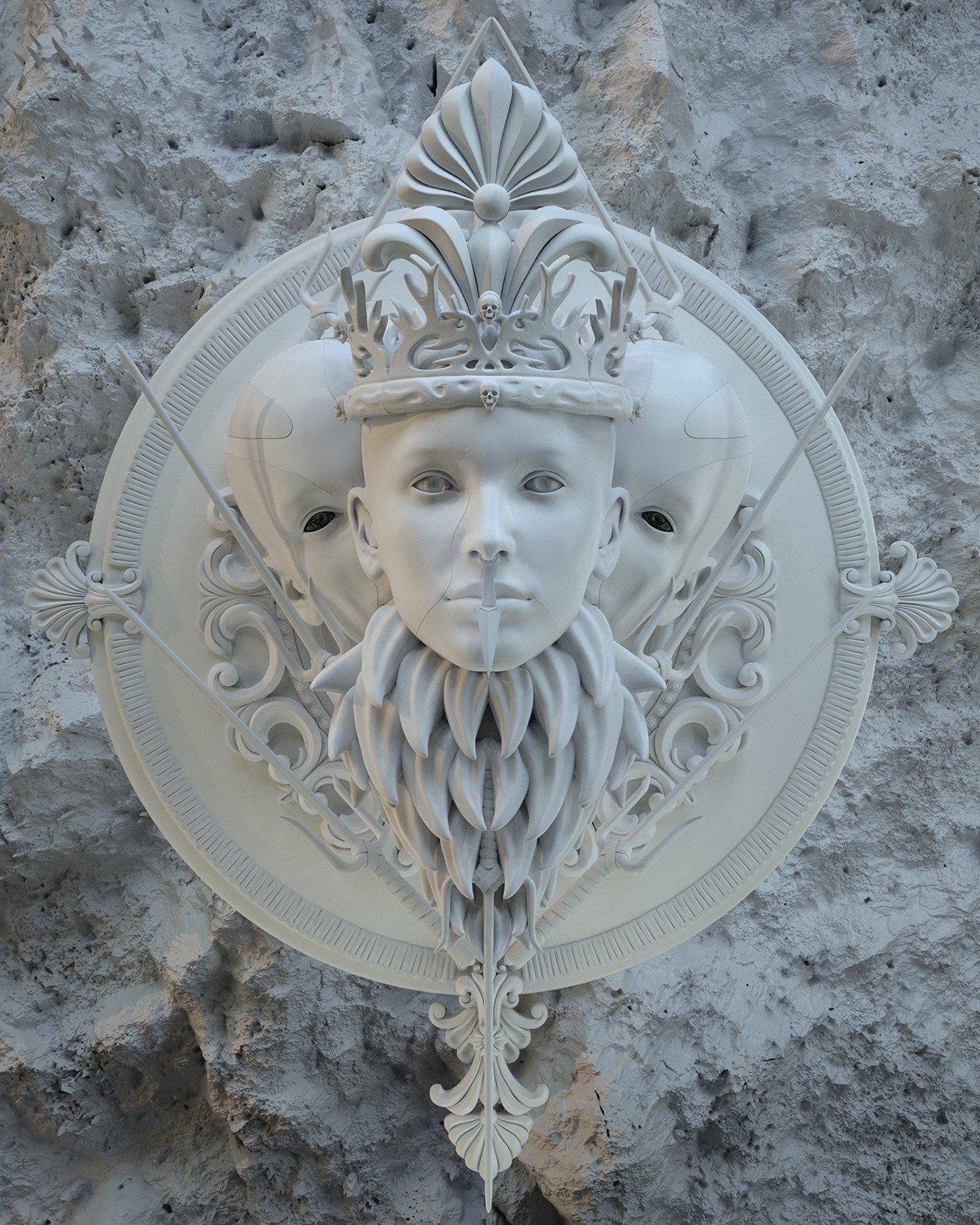 conceptual design，Scene rendering，cg，game，character，dark，