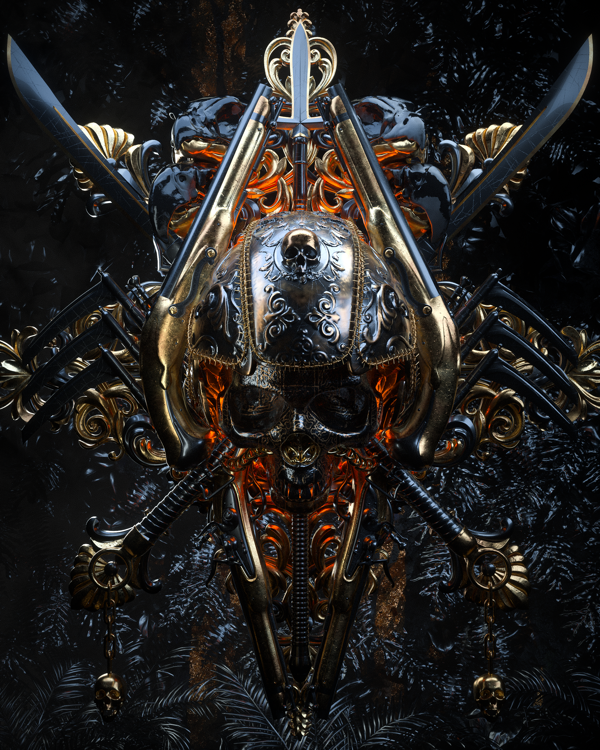 conceptual design，Scene rendering，cg，game，character，dark，