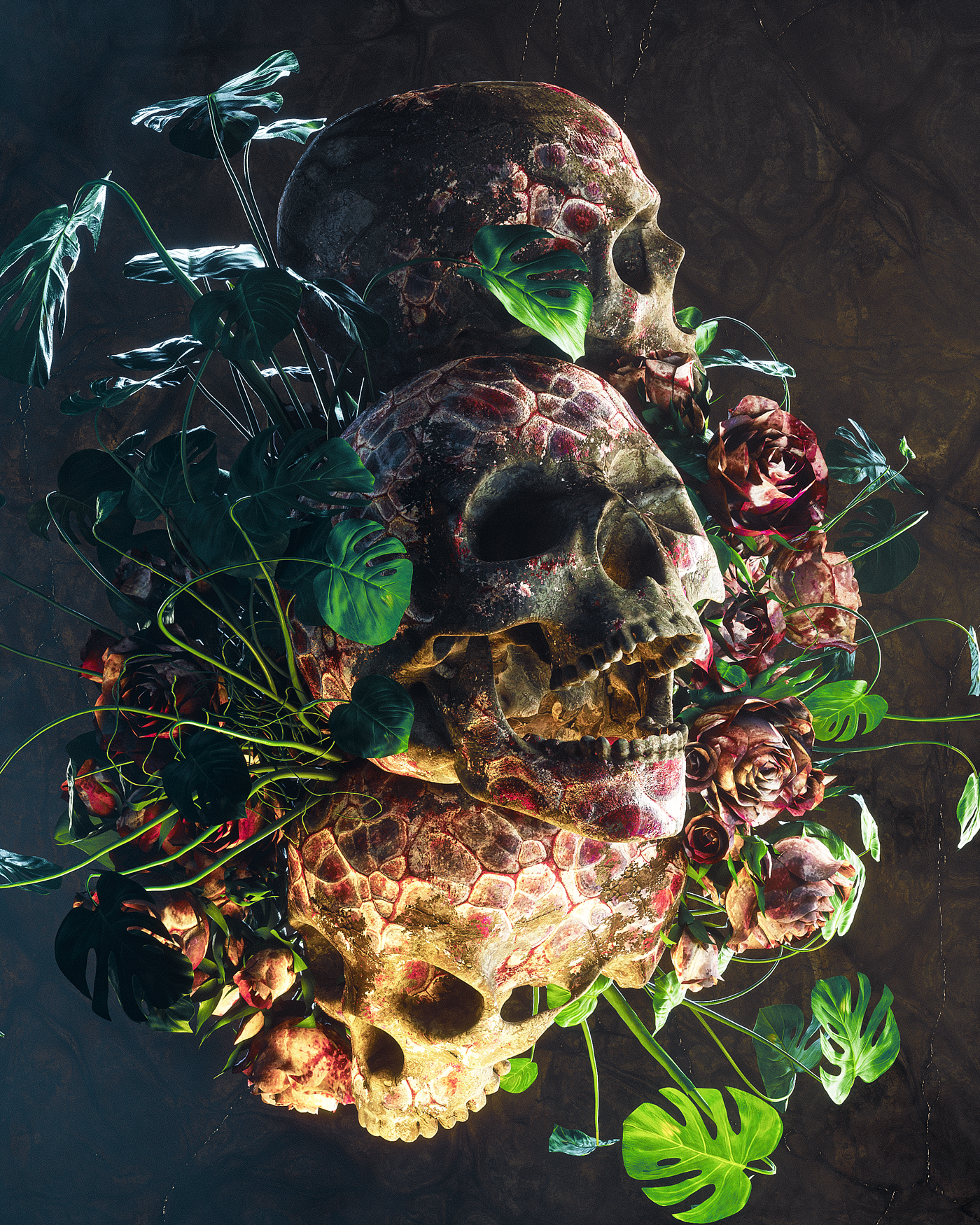 conceptual design，Scene rendering，cg，game，character，dark，