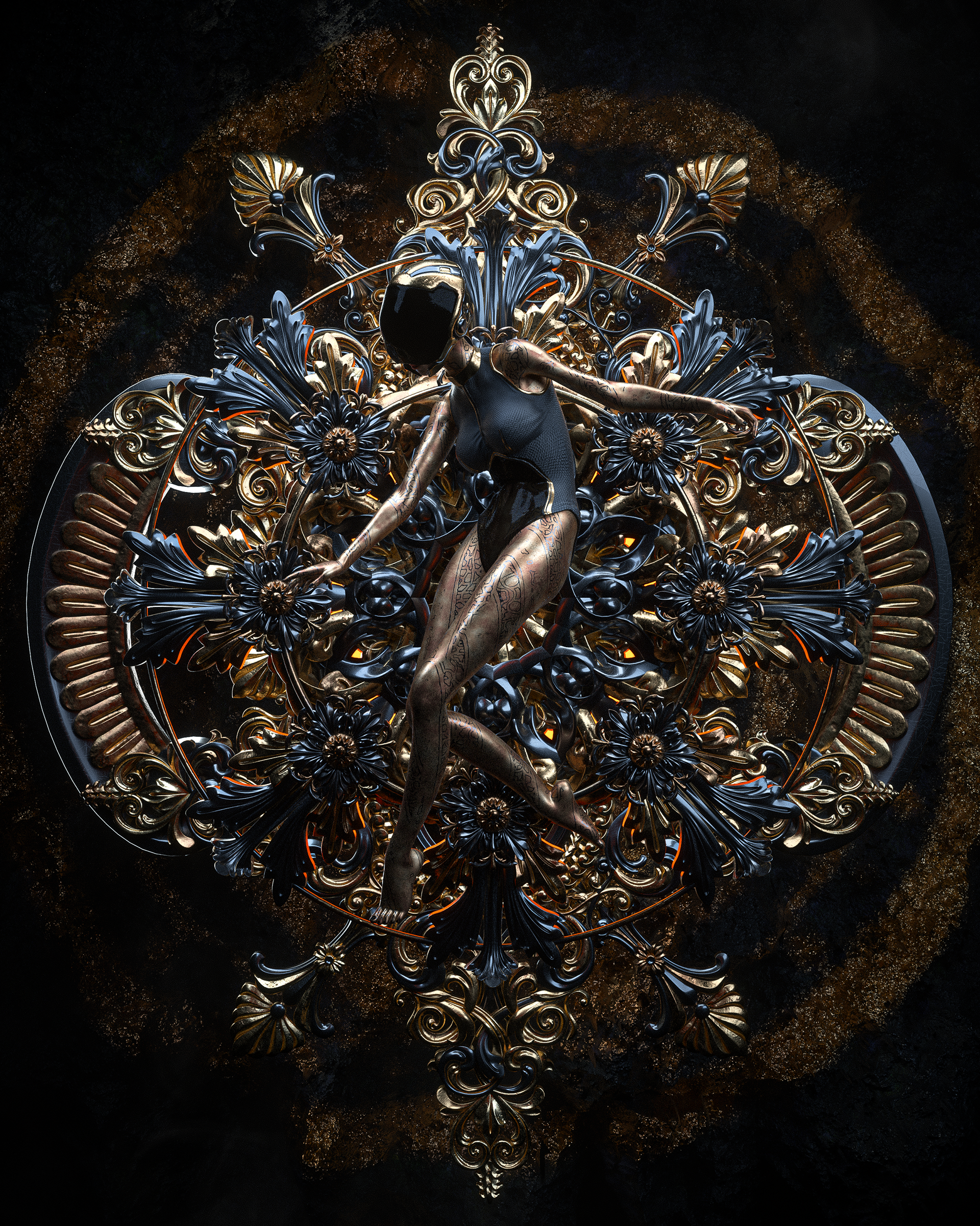 conceptual design，Scene rendering，cg，game，character，dark，