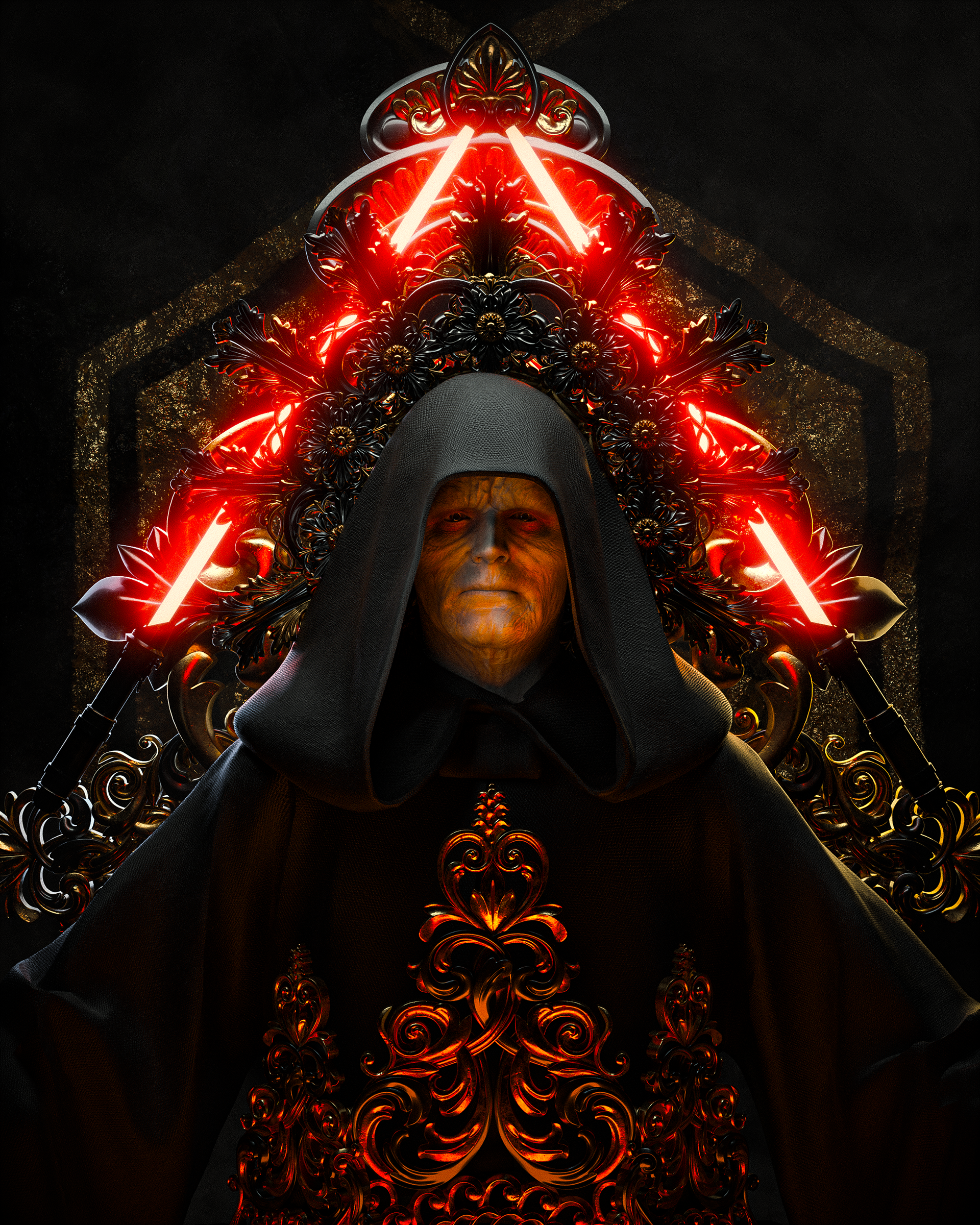 conceptual design，Scene rendering，cg，game，character，dark，