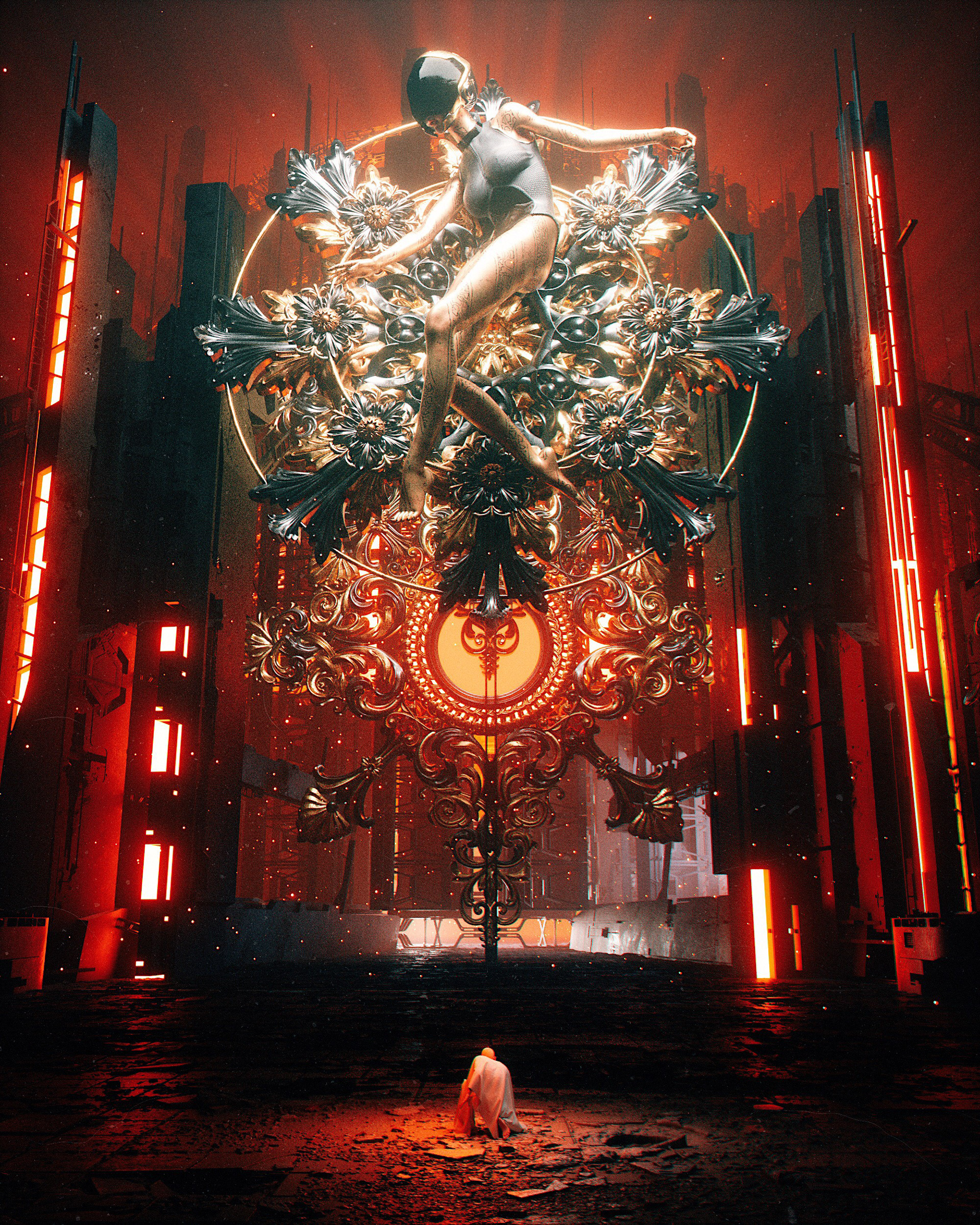 conceptual design，Scene rendering，cg，game，character，dark，