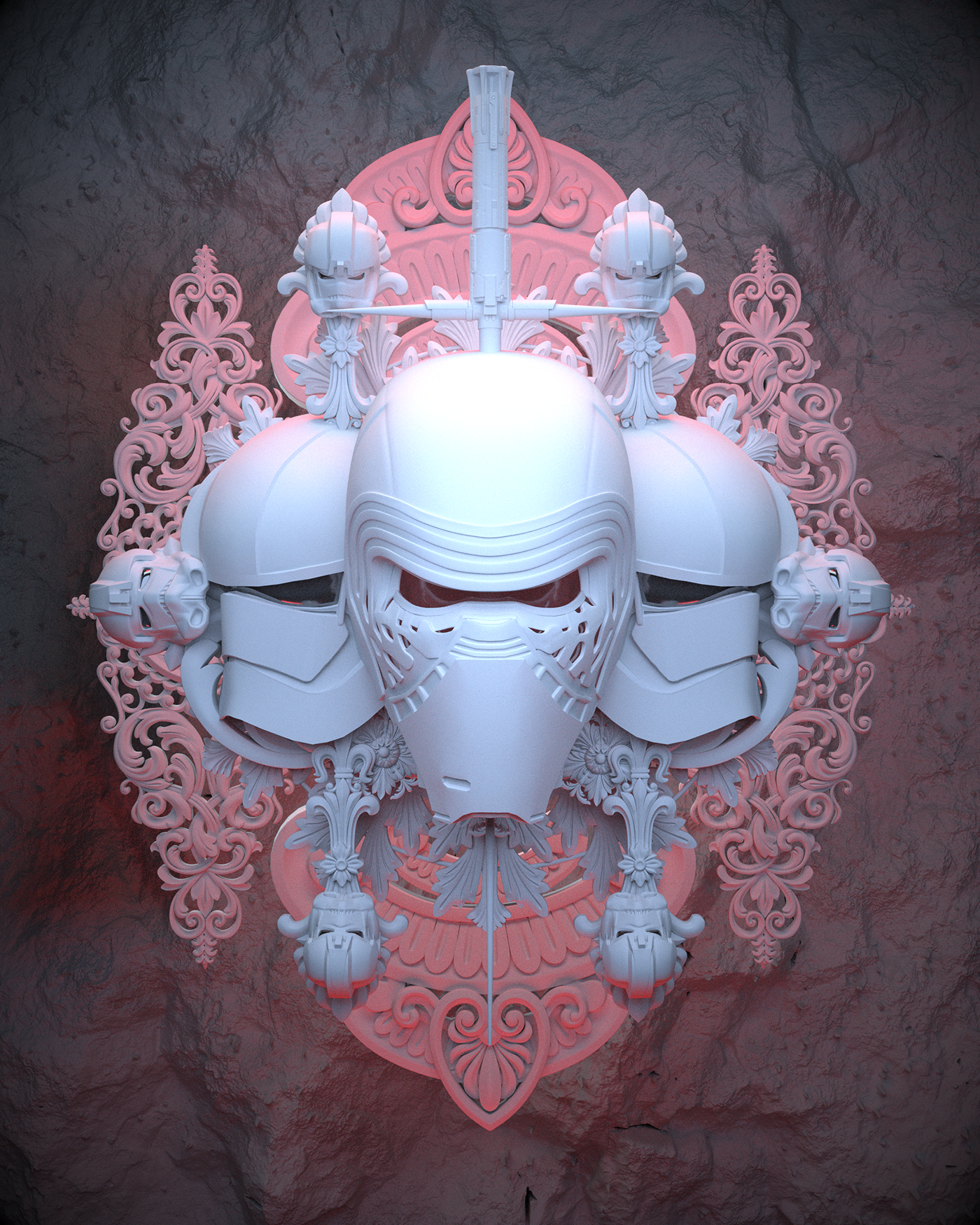 conceptual design，Scene rendering，cg，game，character，dark，