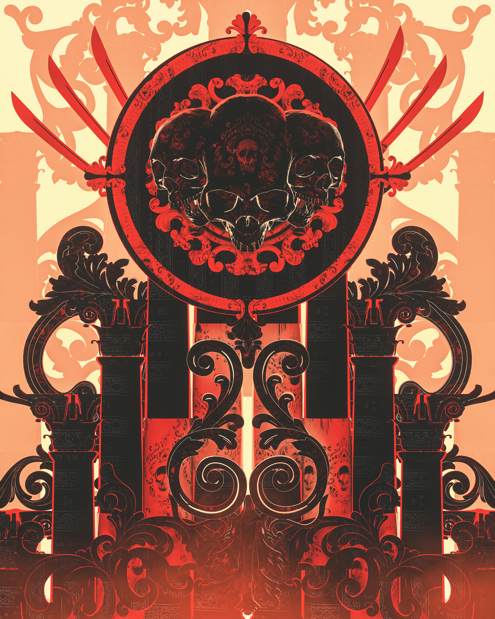 conceptual design，Scene rendering，cg，game，character，dark，