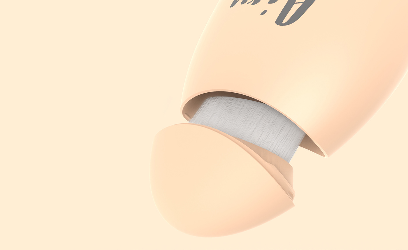 Foundation make-up，Cosmetic brush，product design，multi-function，