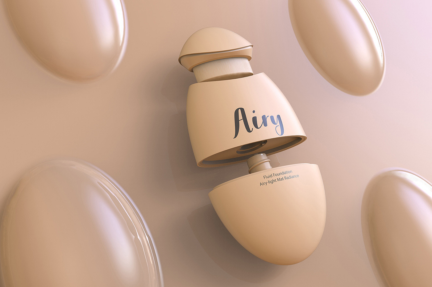 Foundation make-up，Cosmetic brush，product design，multi-function，