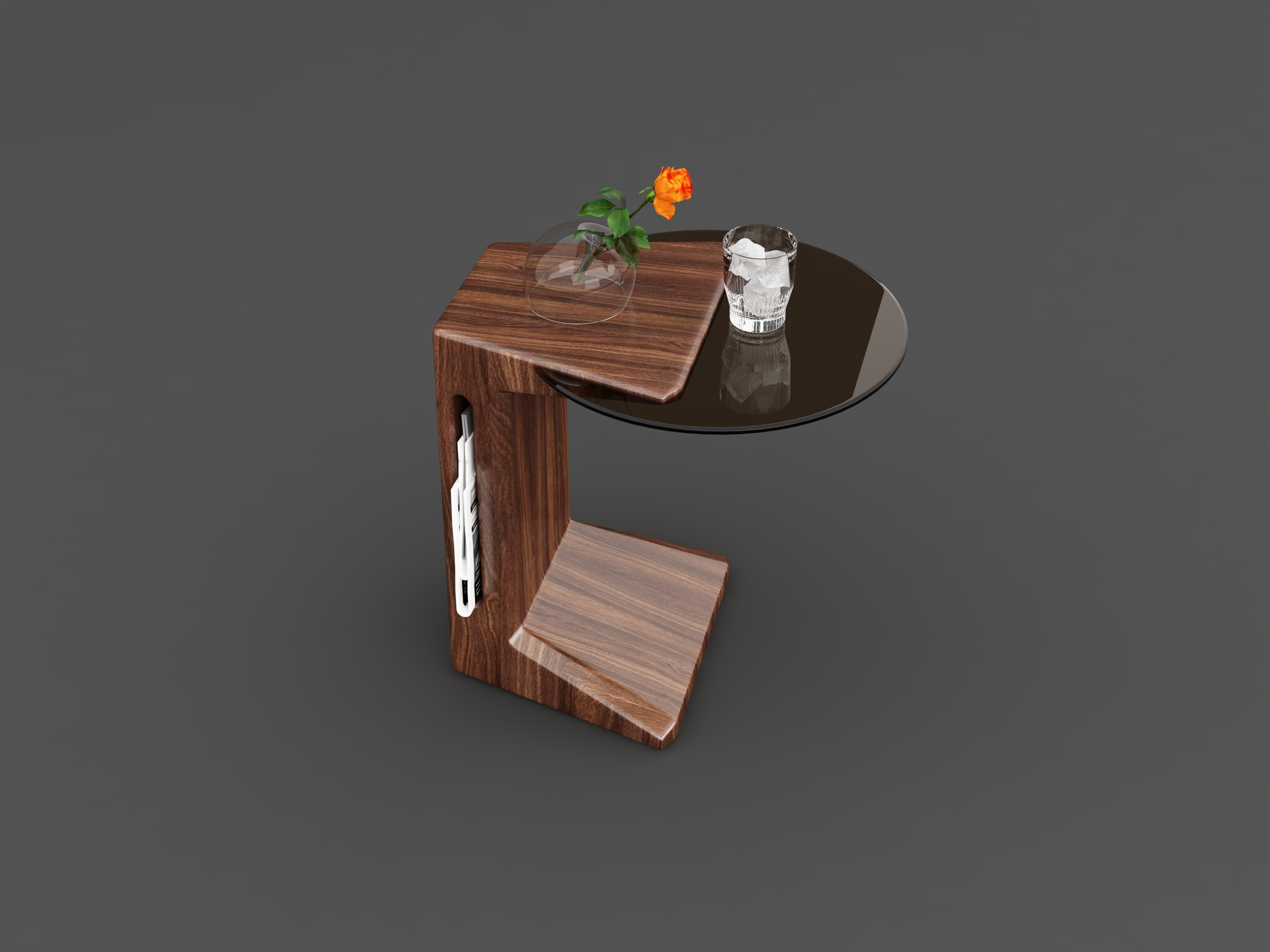 furniture，Leisure table，Small piece，Glass，solid wood，