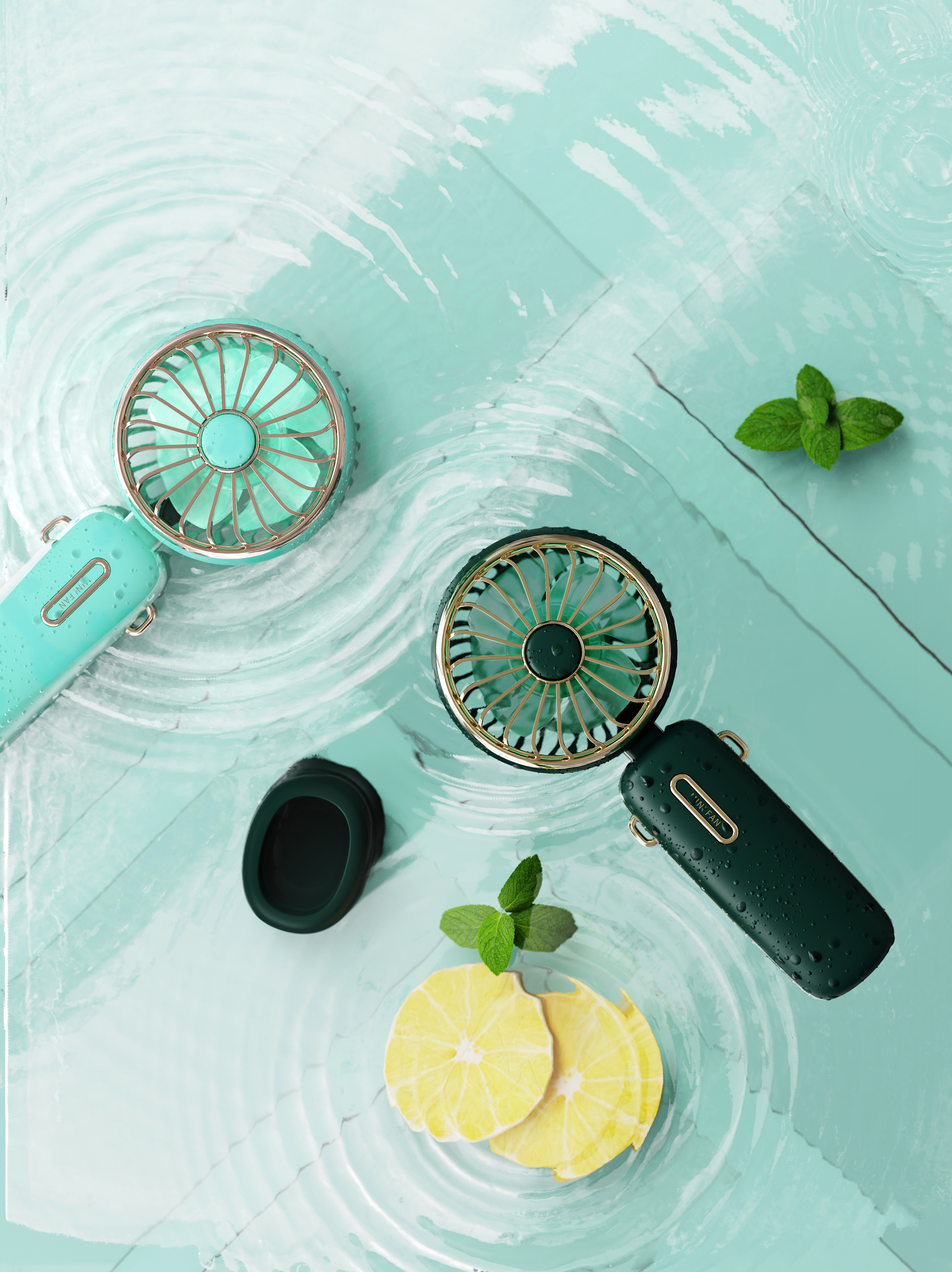 Retro，Small fan，Portable，multi-function，halter ，hold，