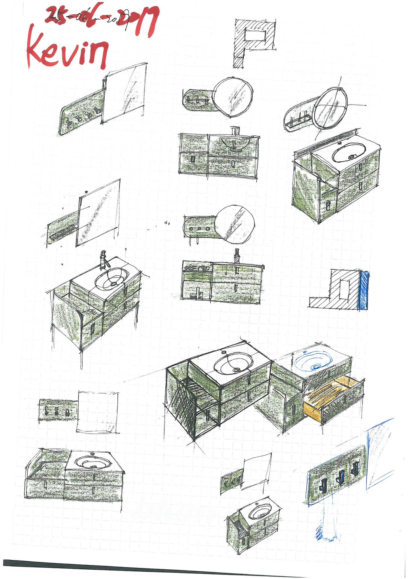 Hand drawn bathroom，