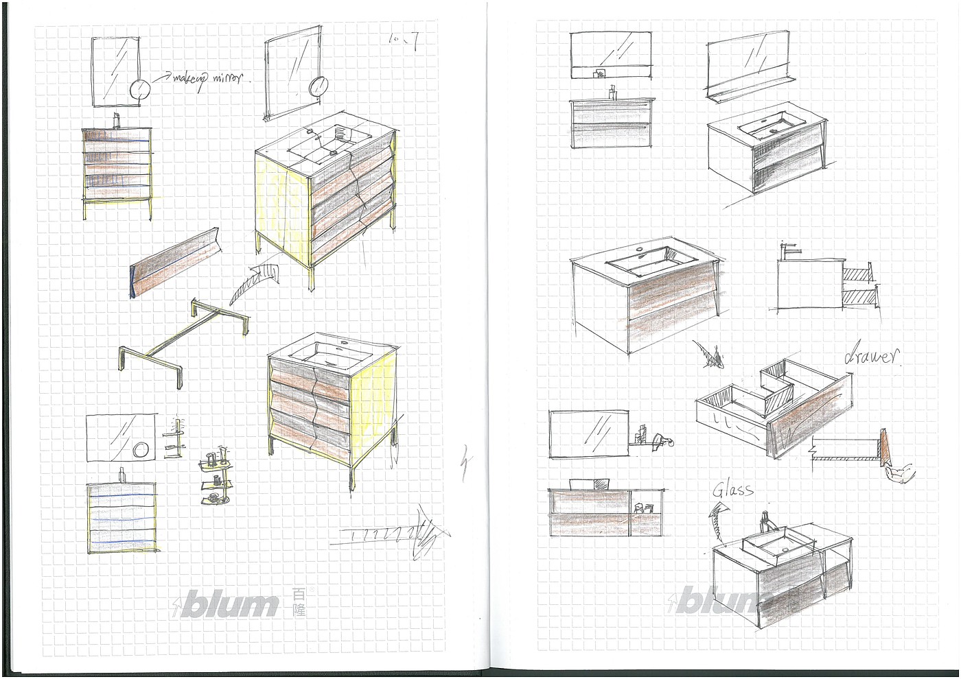 Hand drawn bathroom，