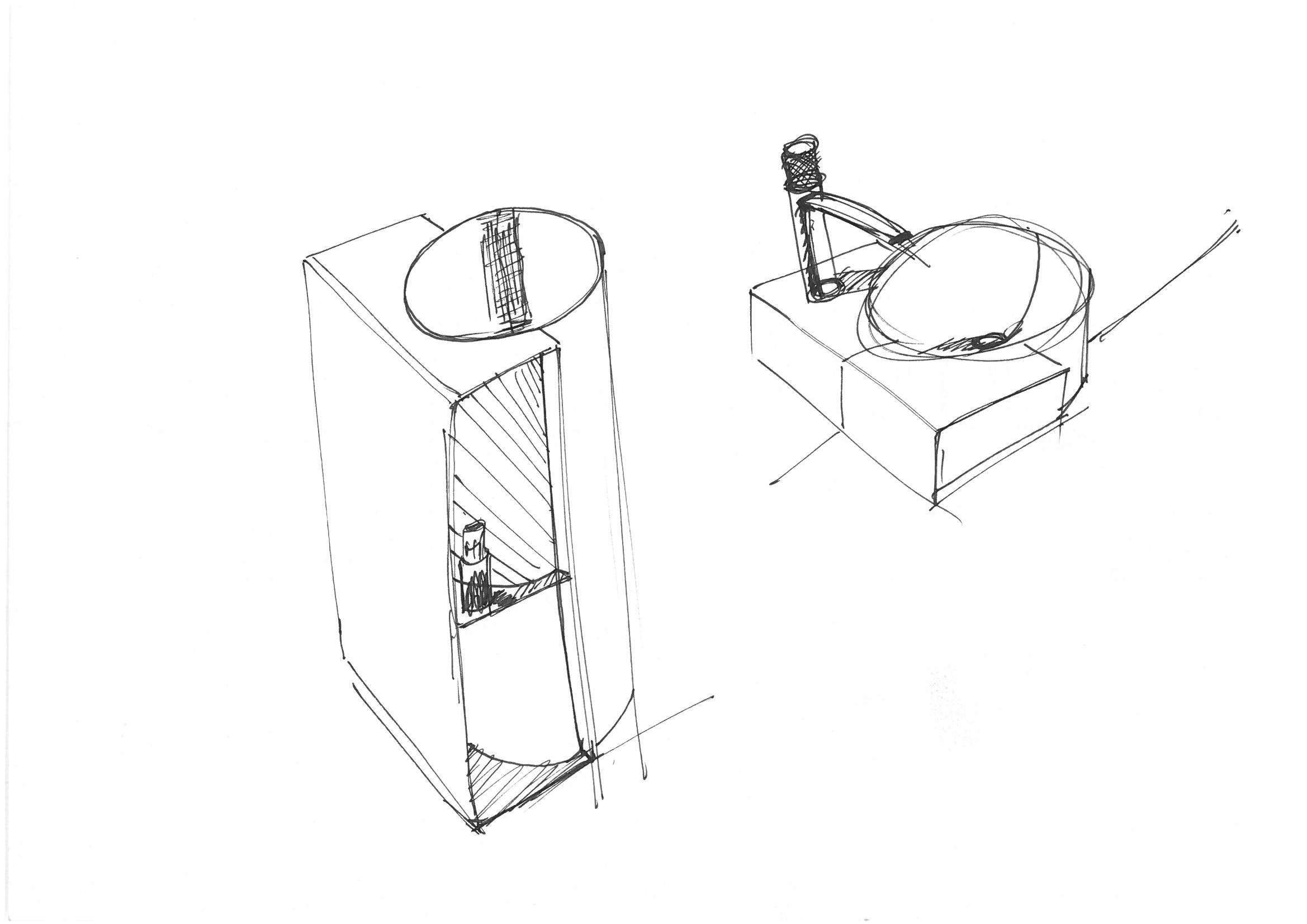 Hand drawn bathroom，