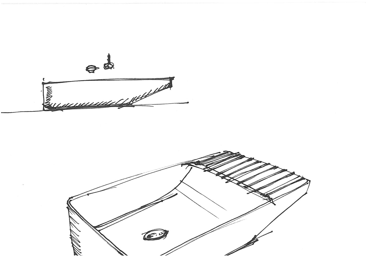 Hand drawn bathroom，