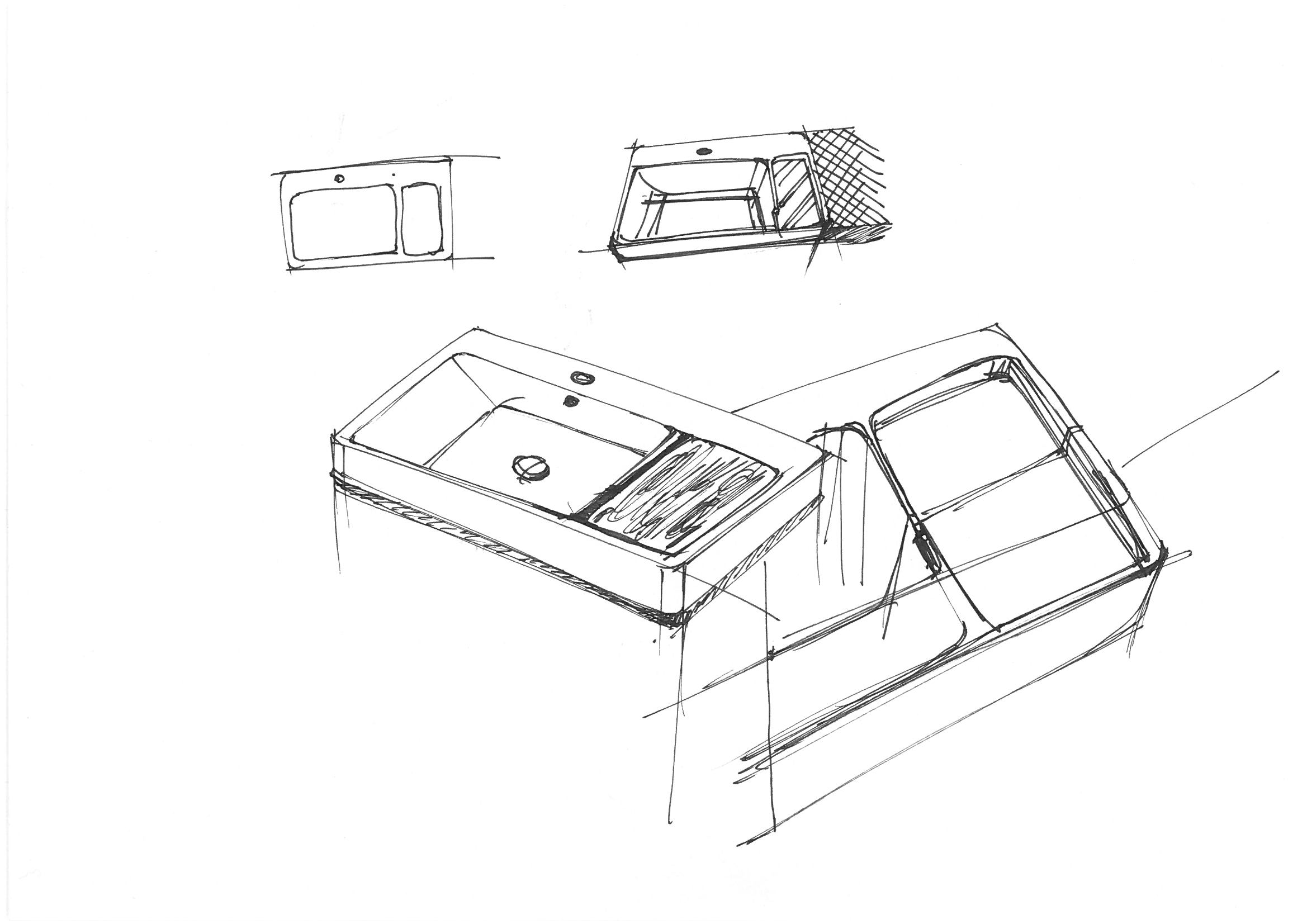 Hand drawn bathroom，