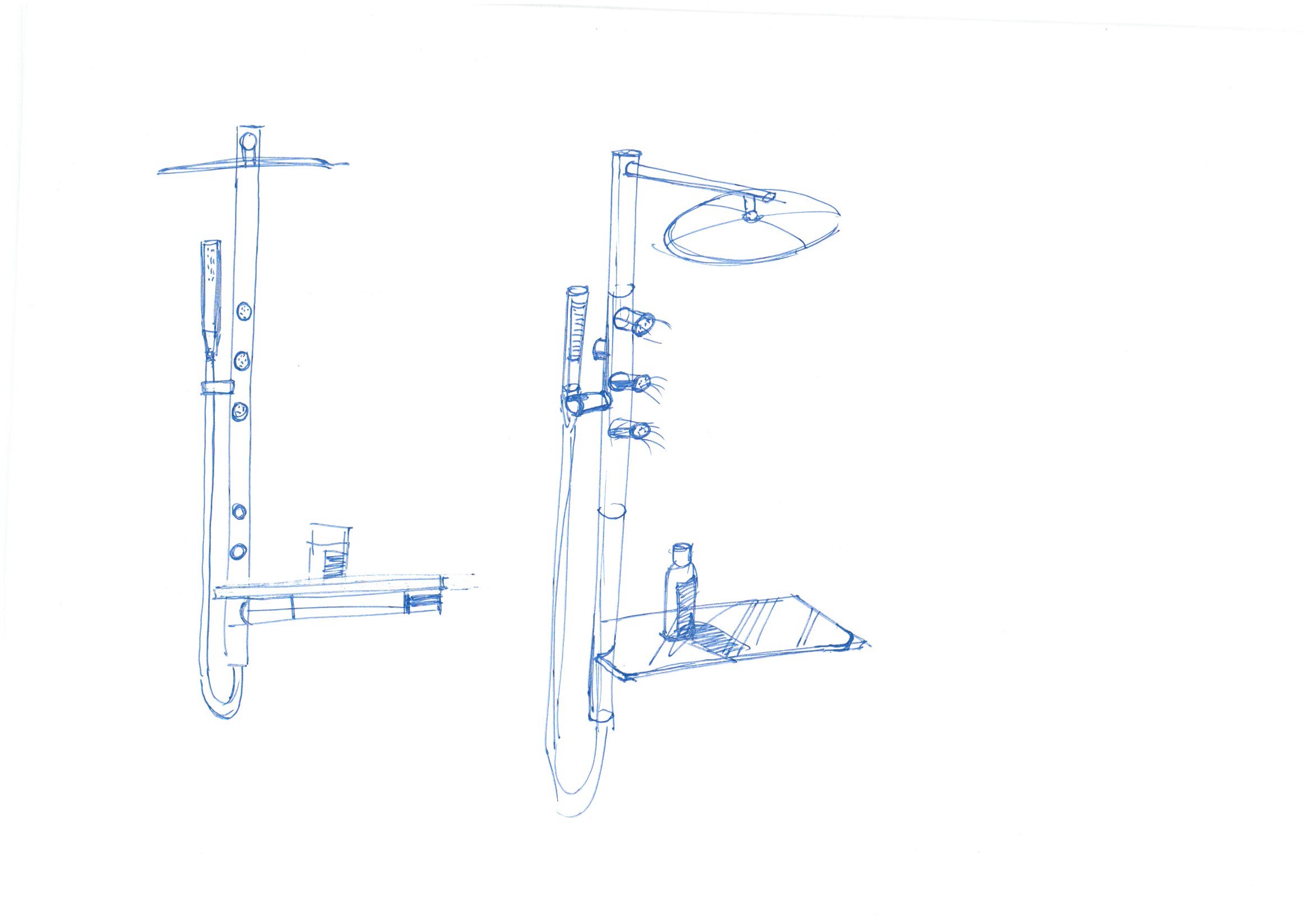 Hand drawn bathroom，