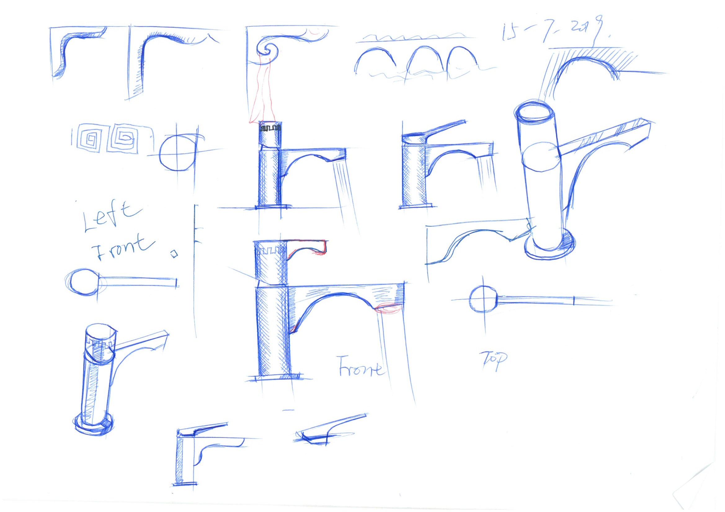 Hand drawn bathroom，