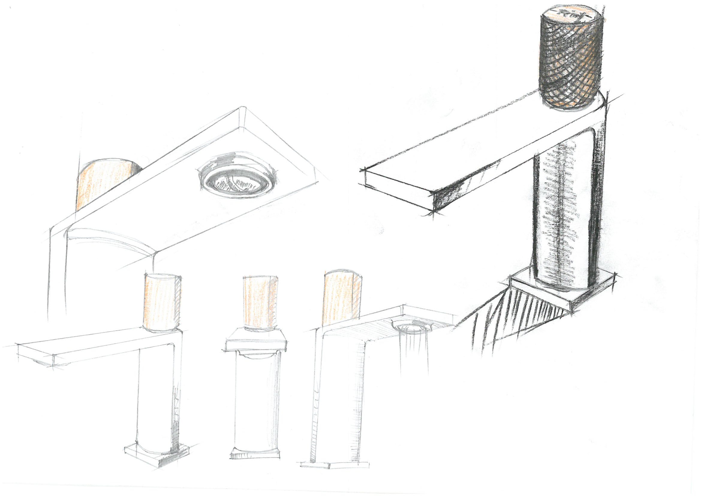 Hand drawn bathroom，