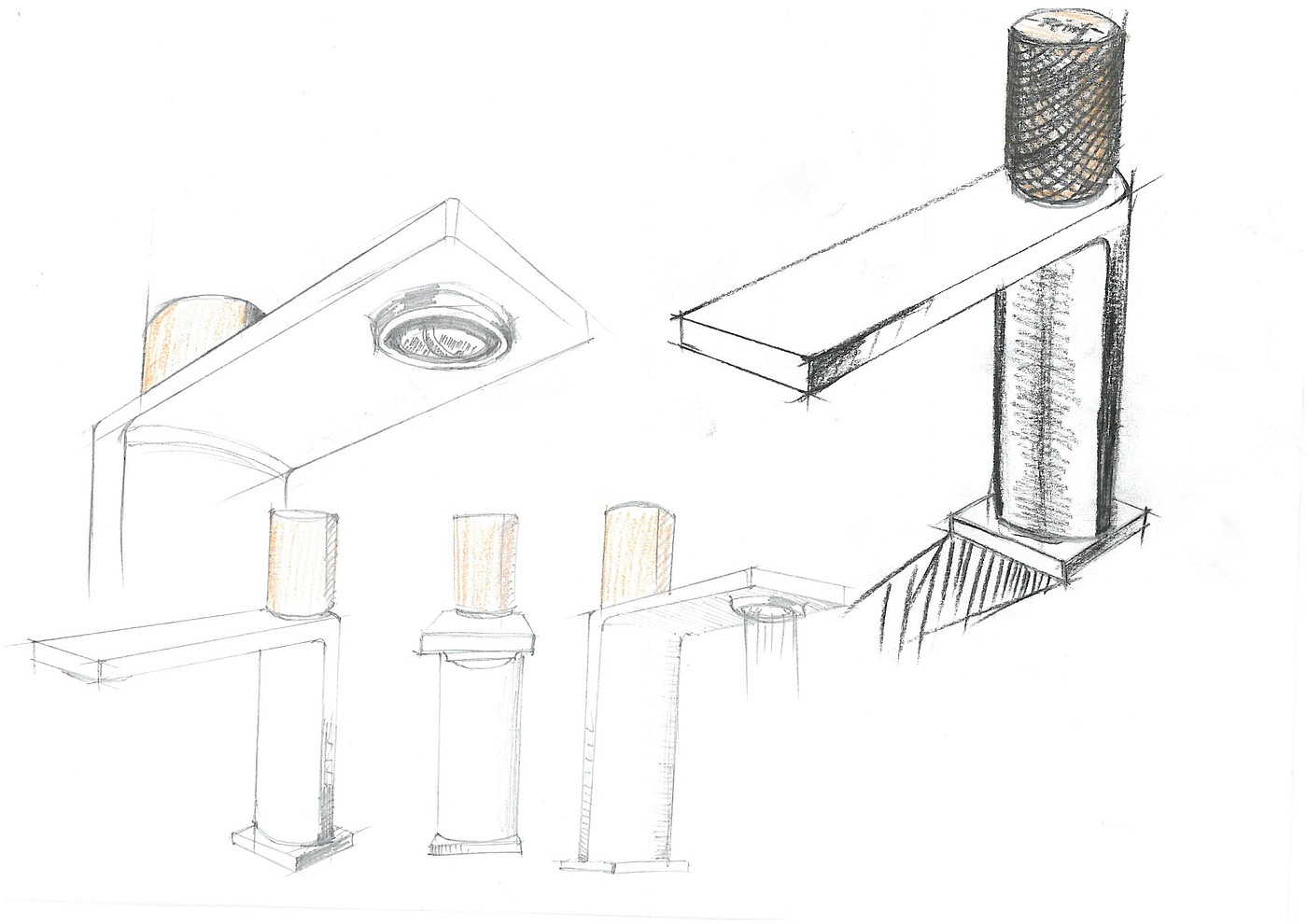 Hand drawn bathroom，