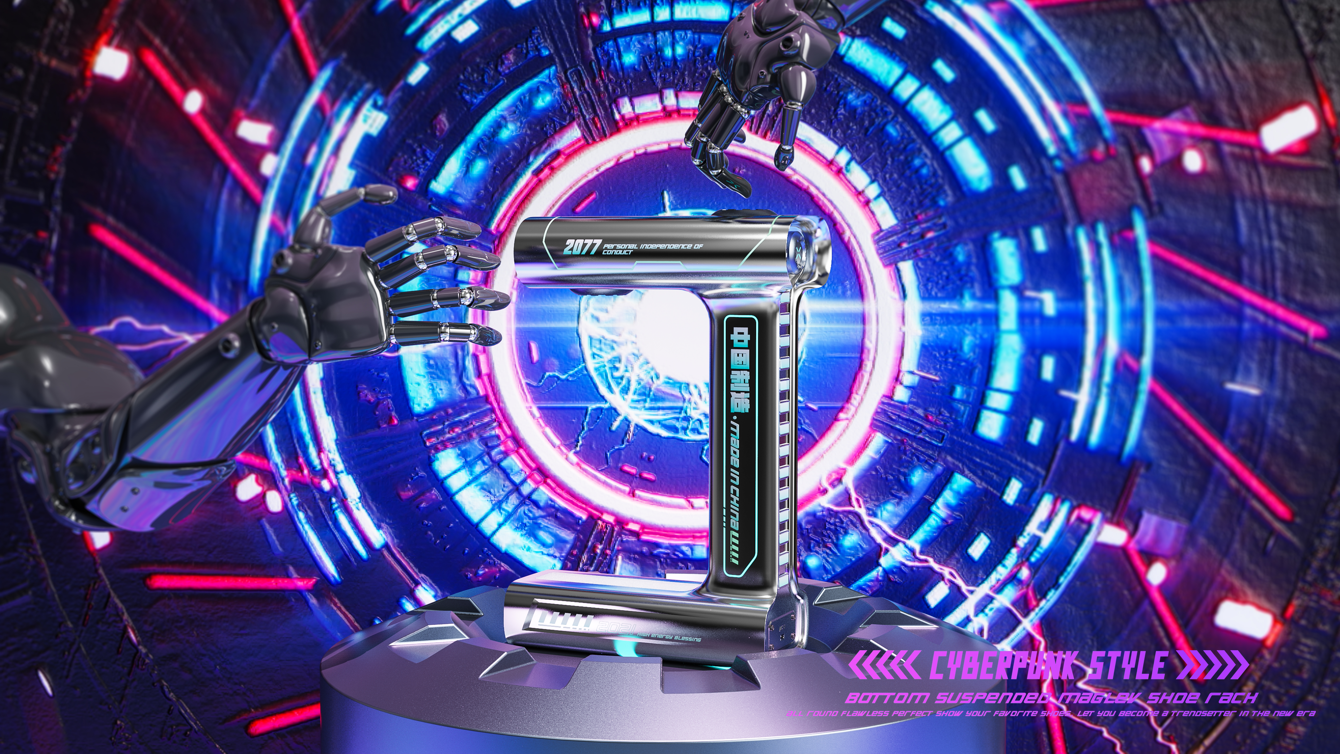 Cyberpunk, future, fashion, technology, dazzle，