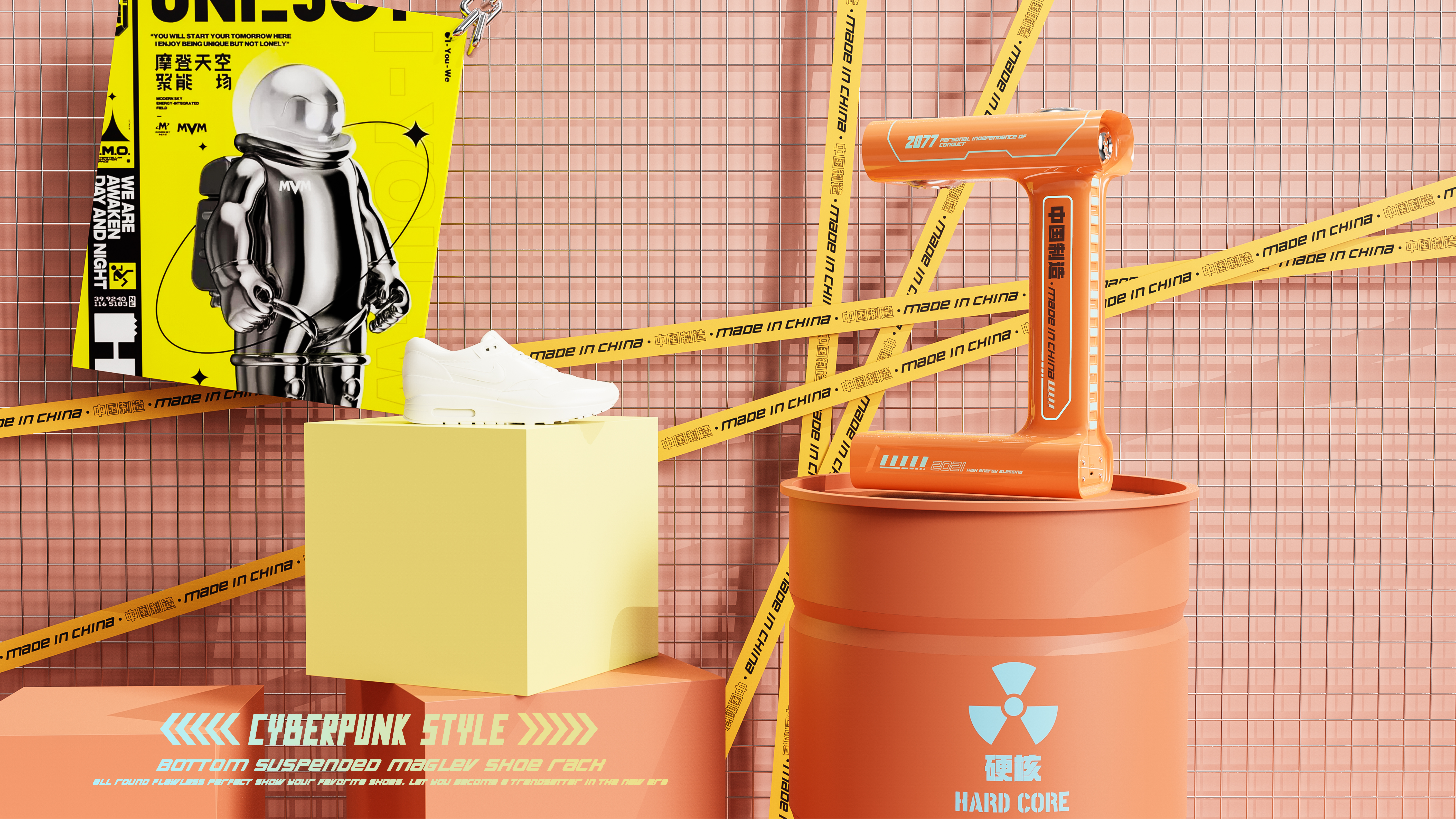 Cyberpunk, future, fashion, technology, dazzle，