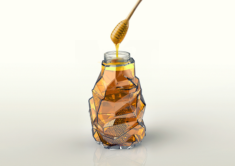 Honey，geometry，delicate，bottle，Glass，