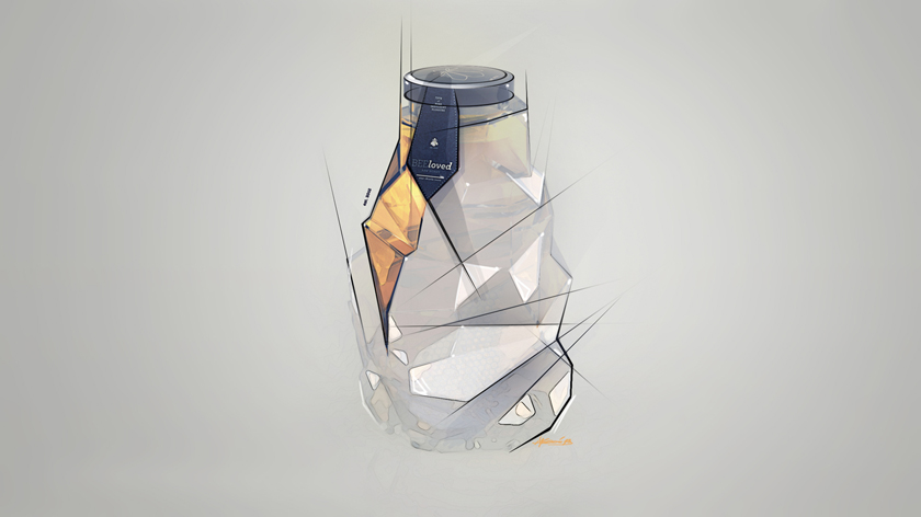 Honey，geometry，delicate，bottle，Glass，