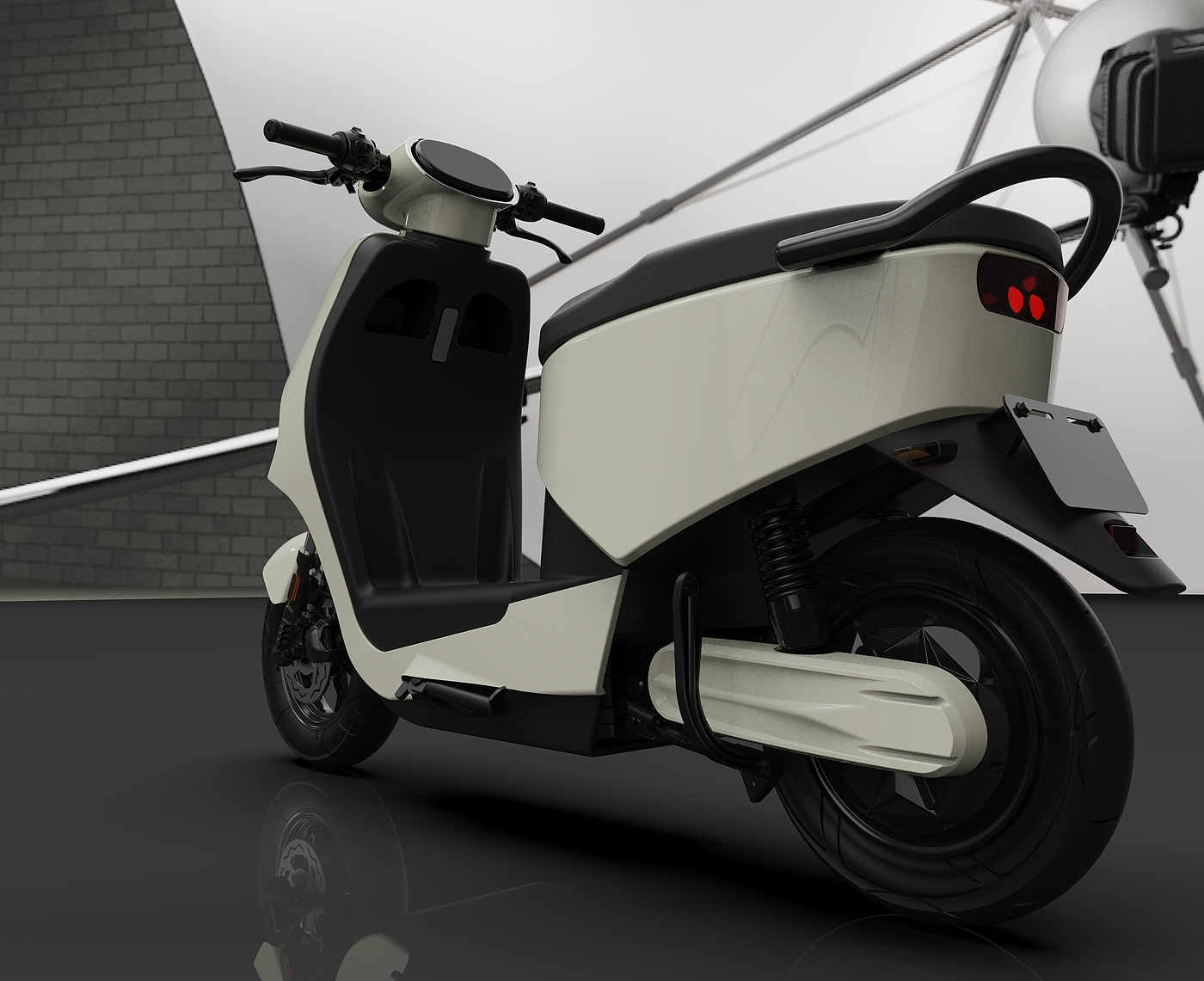 电动轻便摩托车，电动两轮车，电动车，UG面型设计，keyshot渲染，