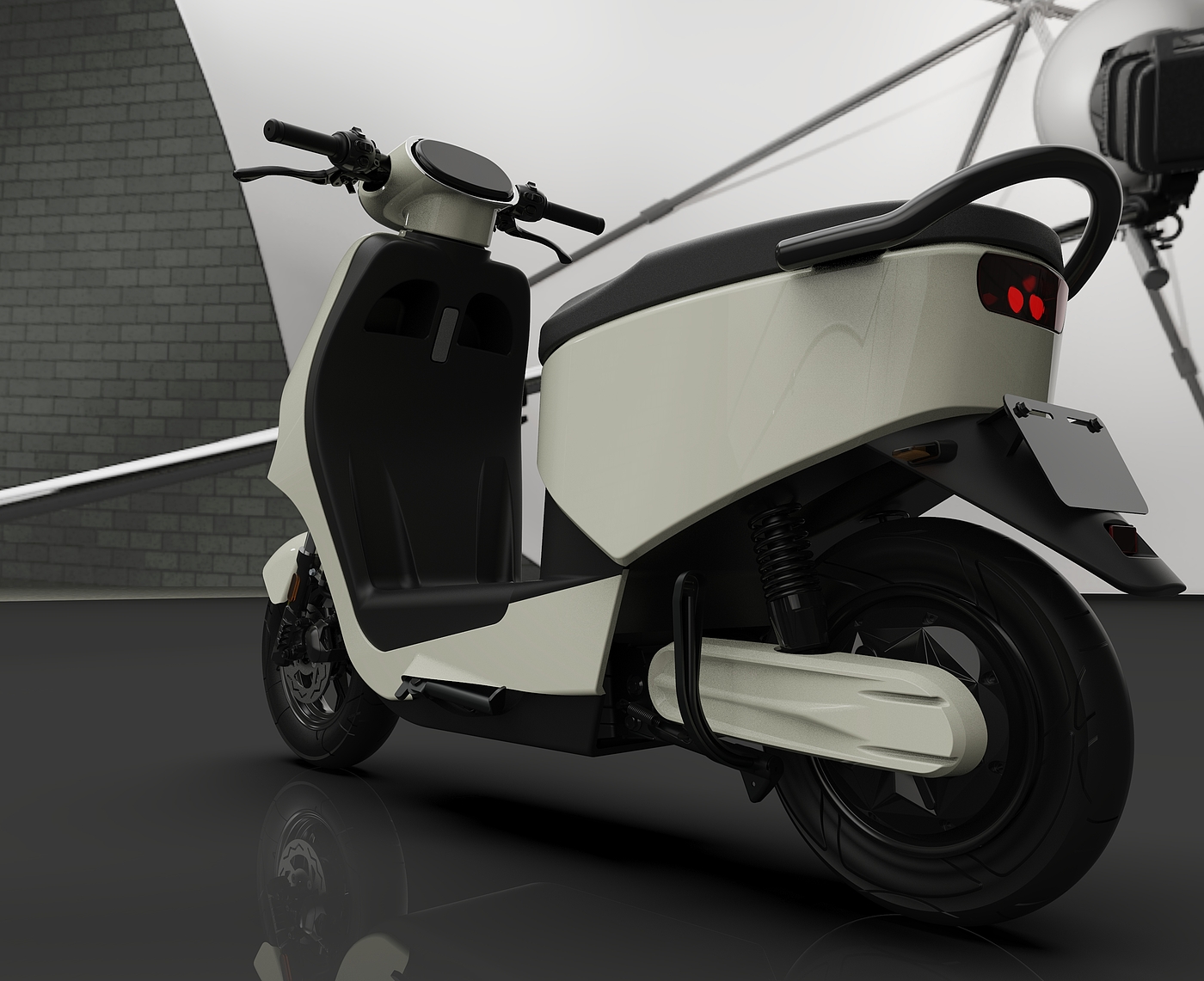 electric moped ，Electric two wheeled vehicle，Electric vehicle，UG surface design，Keyshot rendering，