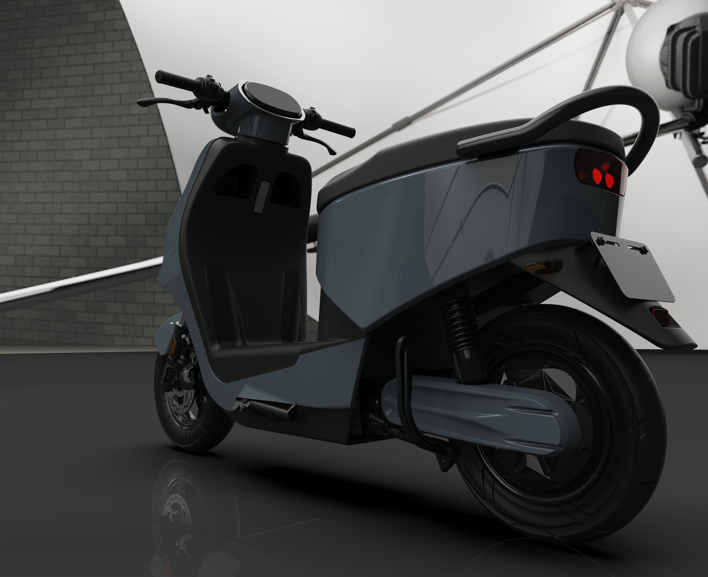 electric moped ，Electric two wheeled vehicle，Electric vehicle，UG surface design，Keyshot rendering，