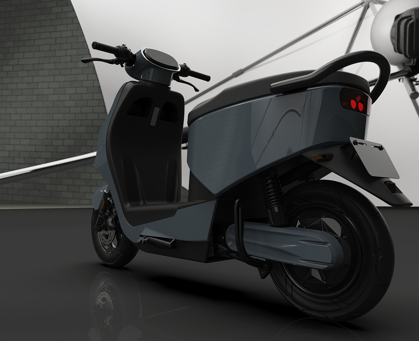 electric moped ，Electric two wheeled vehicle，Electric vehicle，UG surface design，Keyshot rendering，