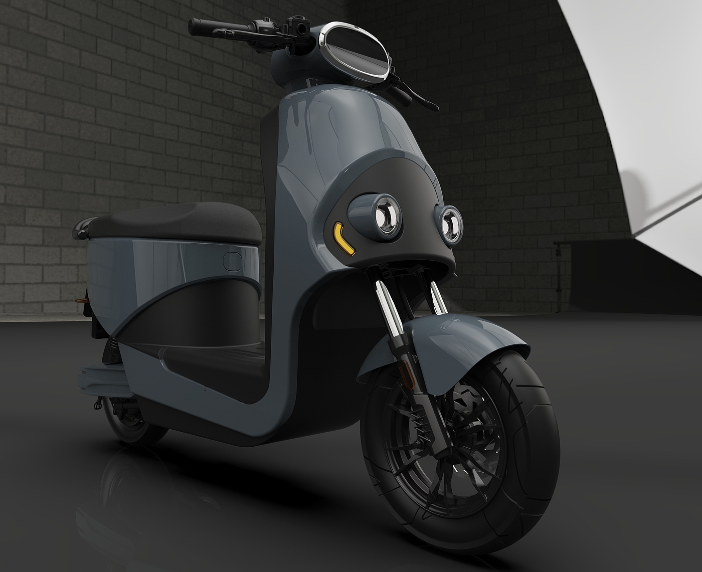 electric moped ，Electric two wheeled vehicle，Electric vehicle，UG surface design，Keyshot rendering，