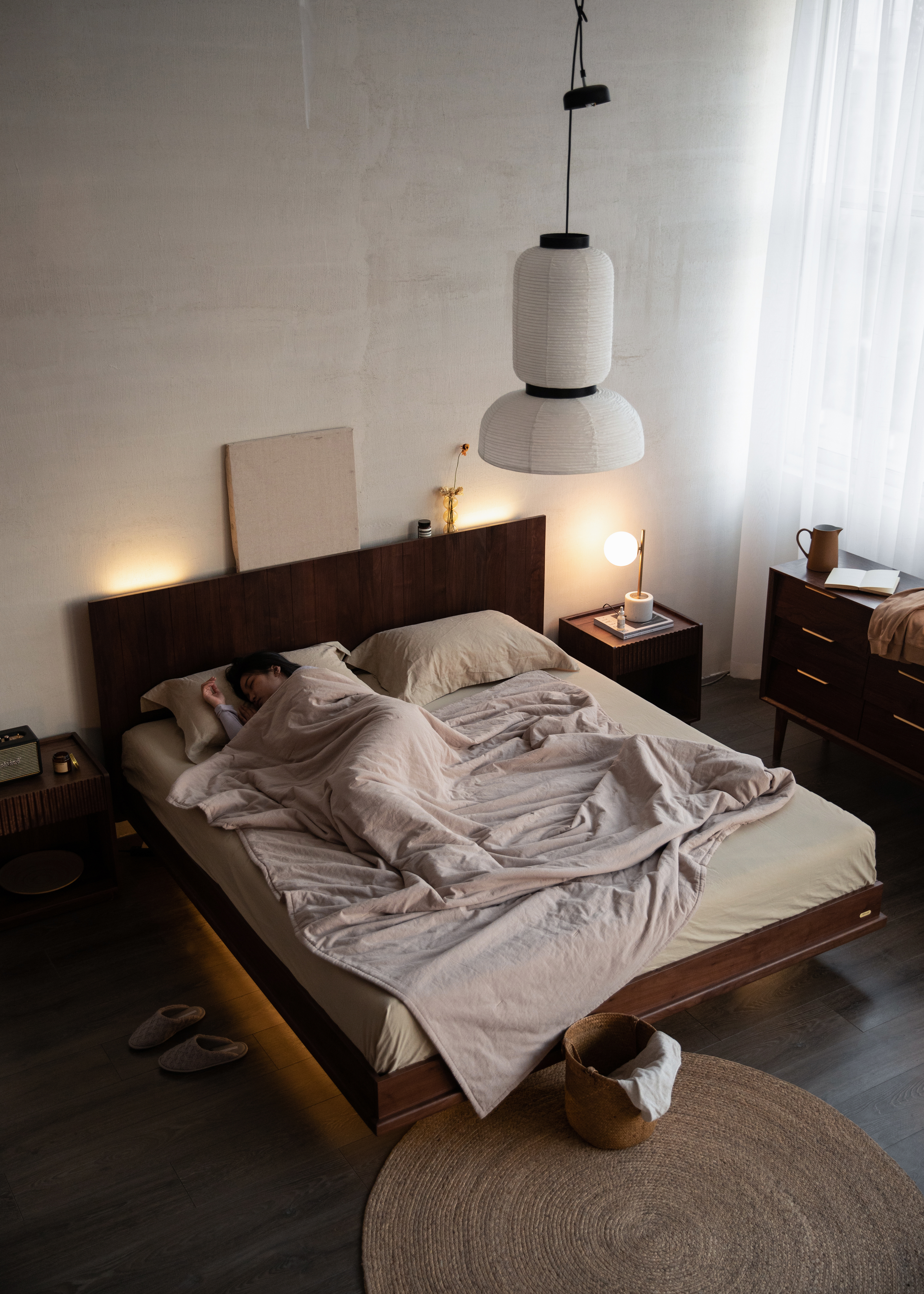 furniture，Solid wood furniture，Nordic furniture，Bed，