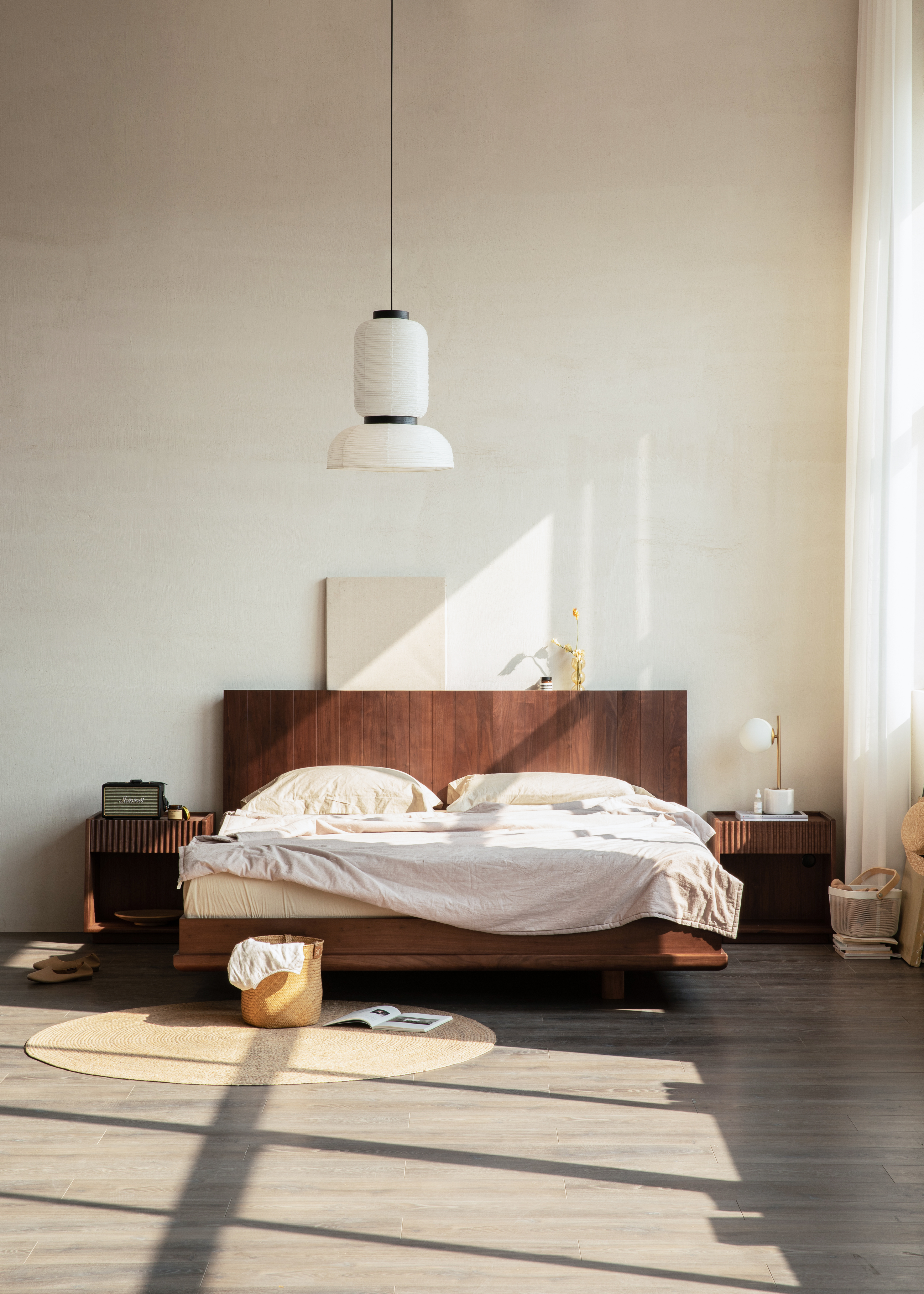 furniture，Solid wood furniture，Nordic furniture，Bed，