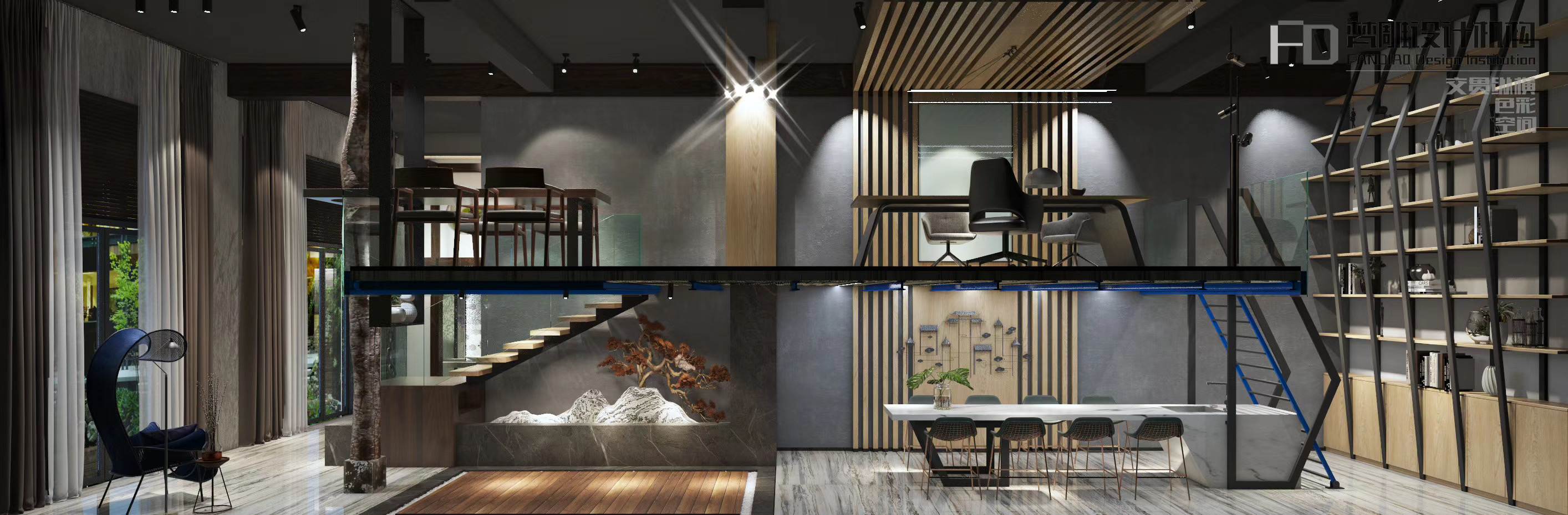 Loft private office，attic，