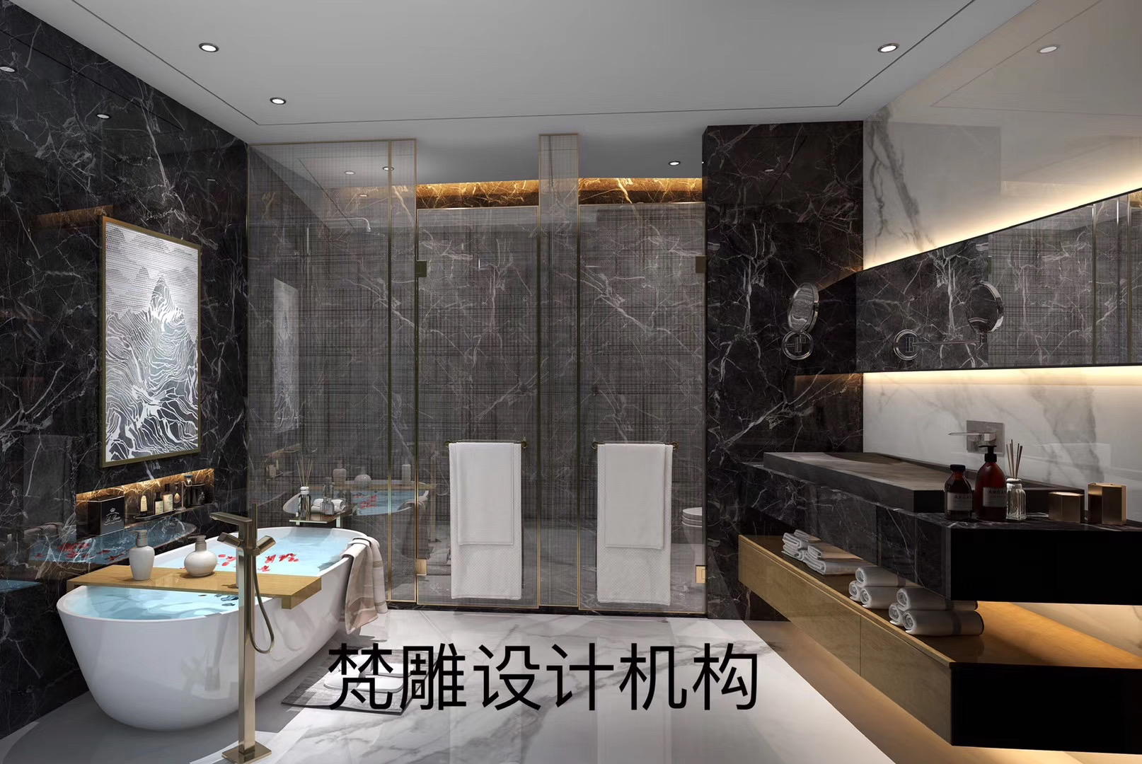 Hotel space, marble, standard room, lobby，