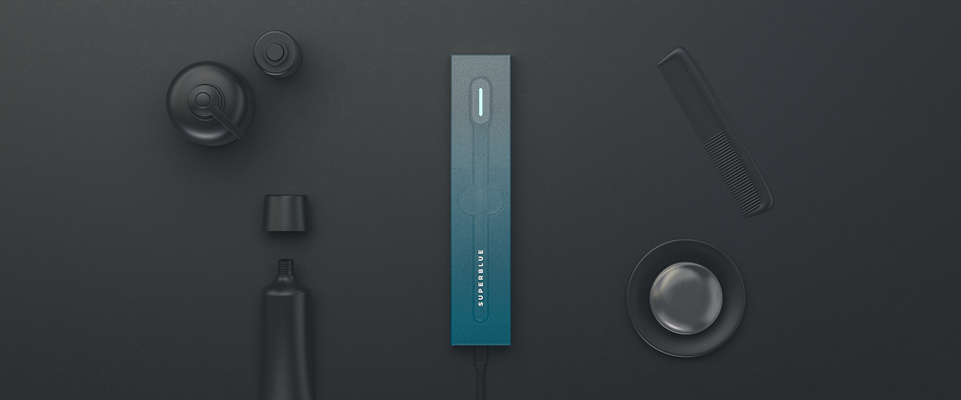 SuperBlue，Manual toothbrush ，Silicone bristles，